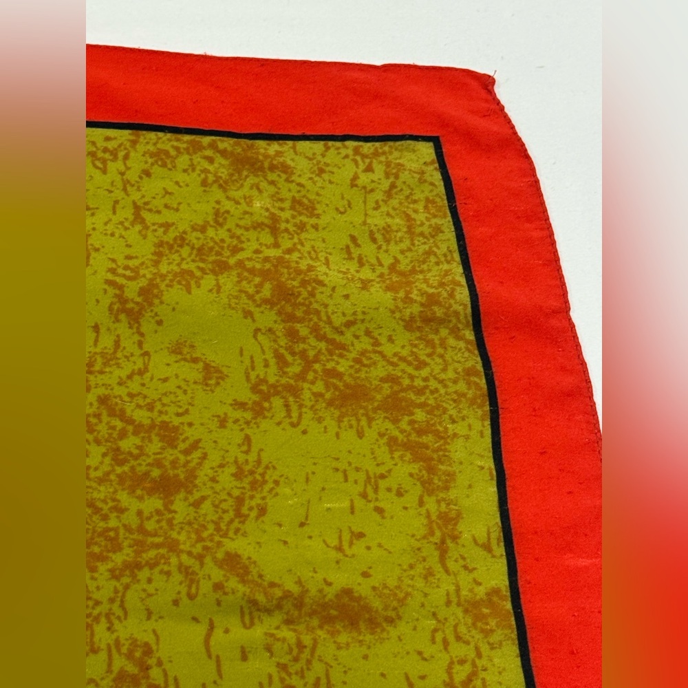 Picasso Style Art Scarf 33x35 Abstract Print Red Border Boho Wrap - Picture 4 of 10